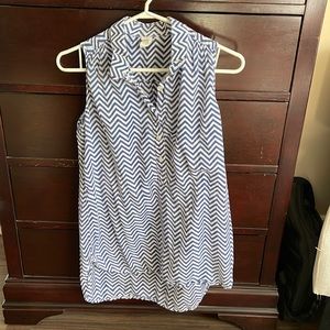 White and Blue Organic Cotton Blouse